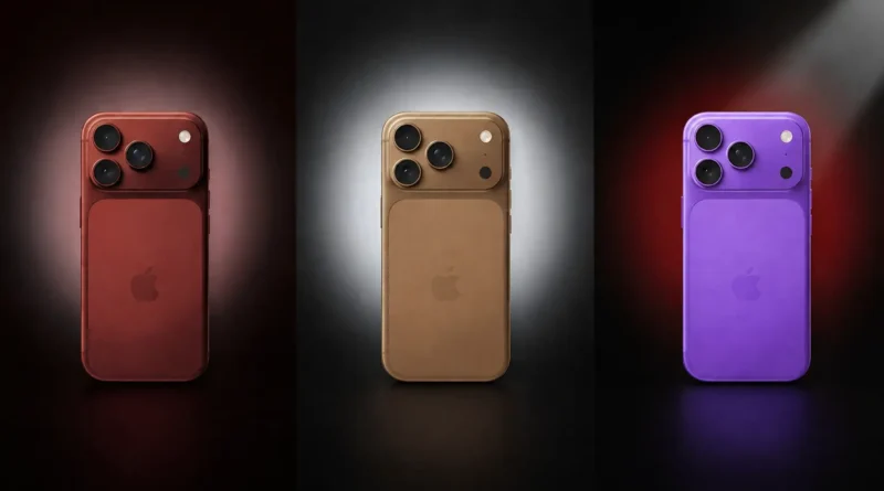 iPhone 18 Pro leaks featuring rumored new color options, triple-camera design, and expected September 2026 launch.
