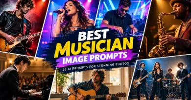 Best Musician Image Prompts for AI-generated singer, guitarist, DJ, and jazz musician photos
