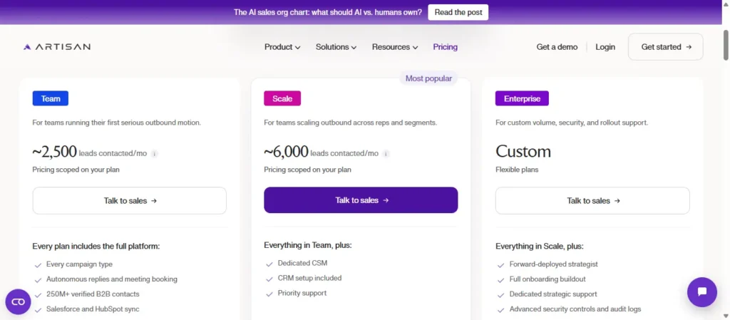 Lemlist pricing showing Email and Multichannel Amplemarket alternative plans