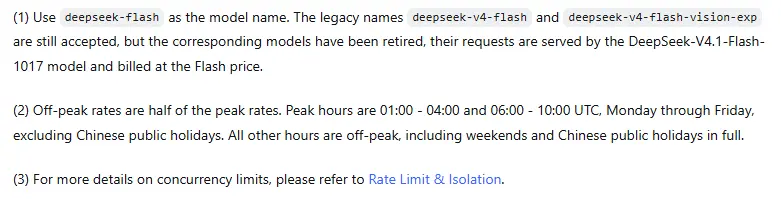 DeepSeek V4.1-Flash official announcement page with model features